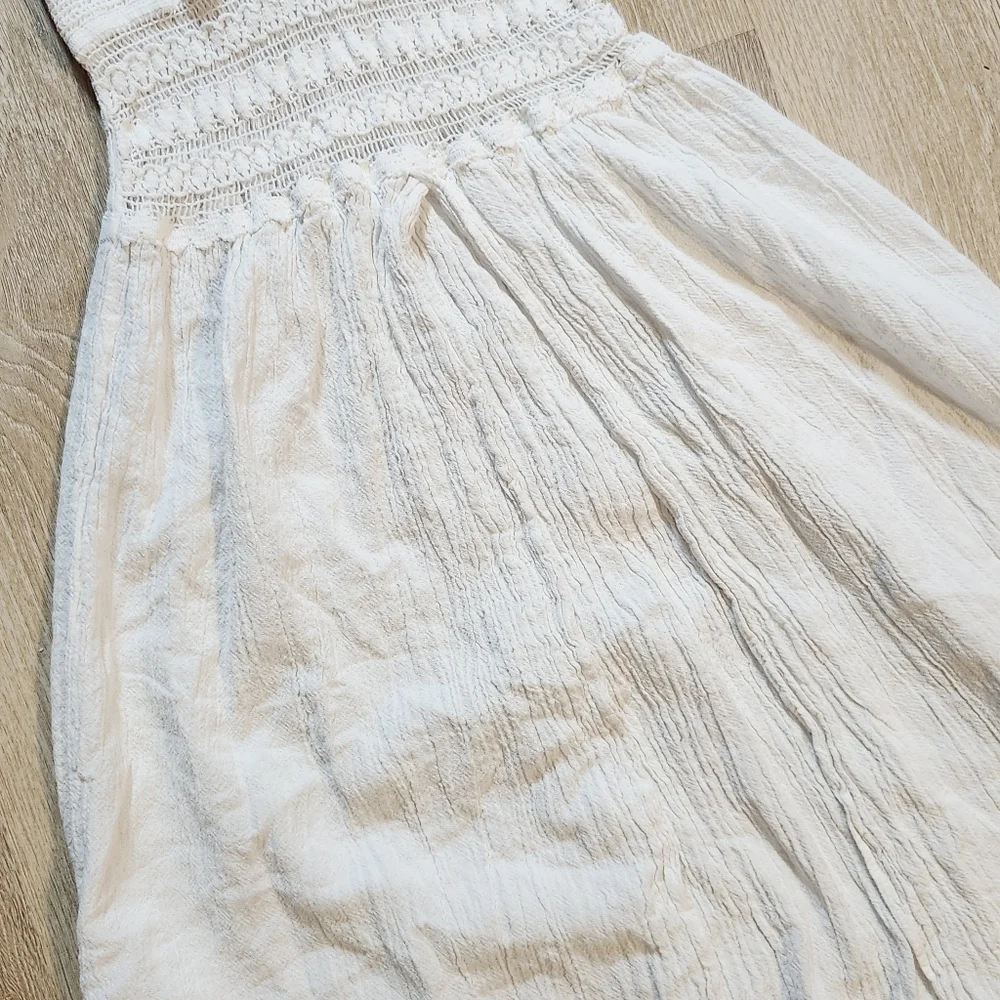 Seaspice Peruvian cotton white cover up tunic dress size S Bohemian Beach - Picture 5 of 9